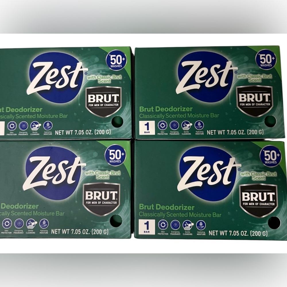 Zest Brut Deodorizer Classic Scent Moisture Bar Soap 7.05 oz. EA Lot Of 4 New